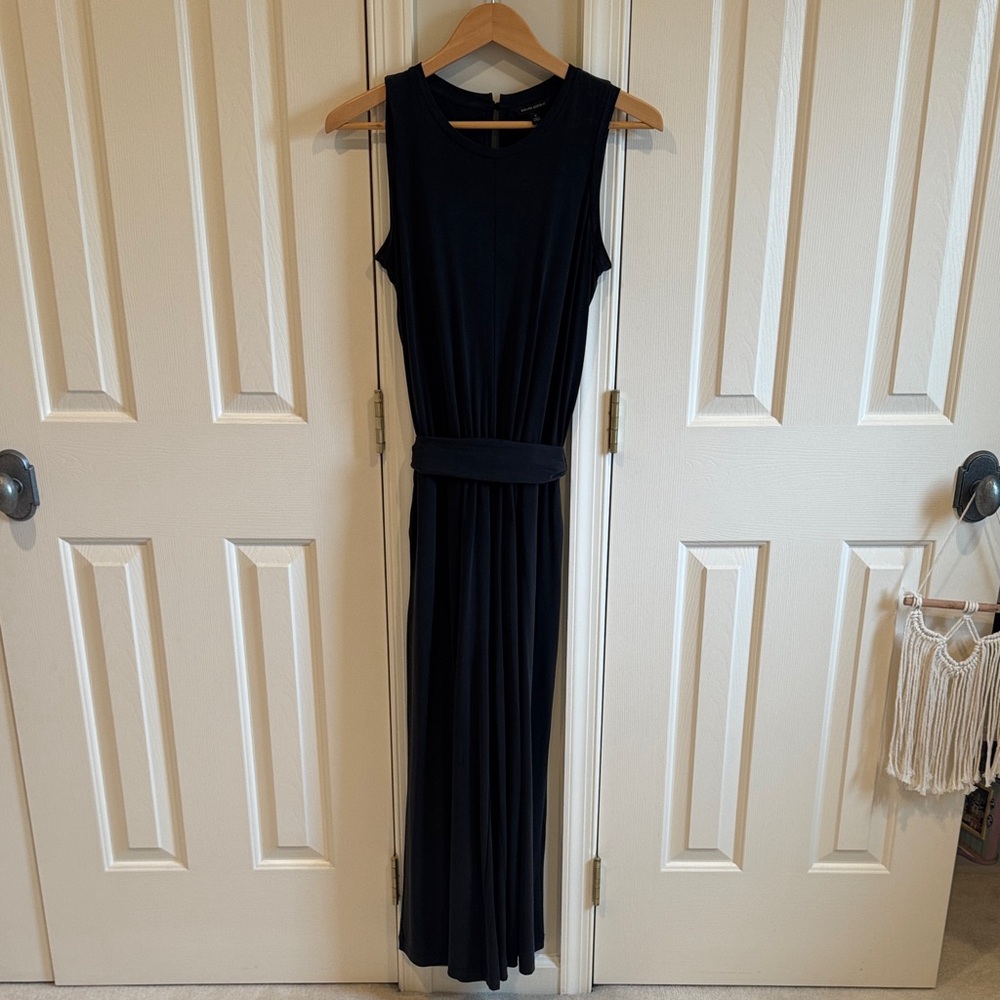 Banana Republic Charcoal Gray Maxi Romper